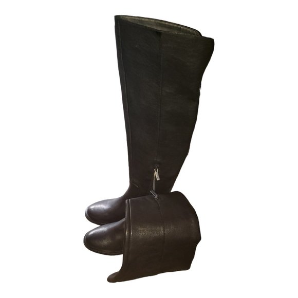 GIANNI BINI, OVER THE KNEE, BLACK LEATHER BOOTS, SIZE 6 M NWT - Picture 2 of 2